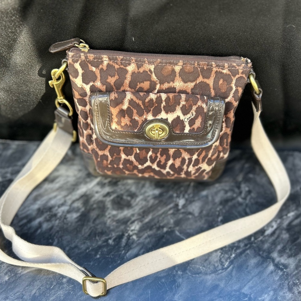 Coach Park Ocelot Print Swingpack Crossbody Bag - Picture 2 of 16